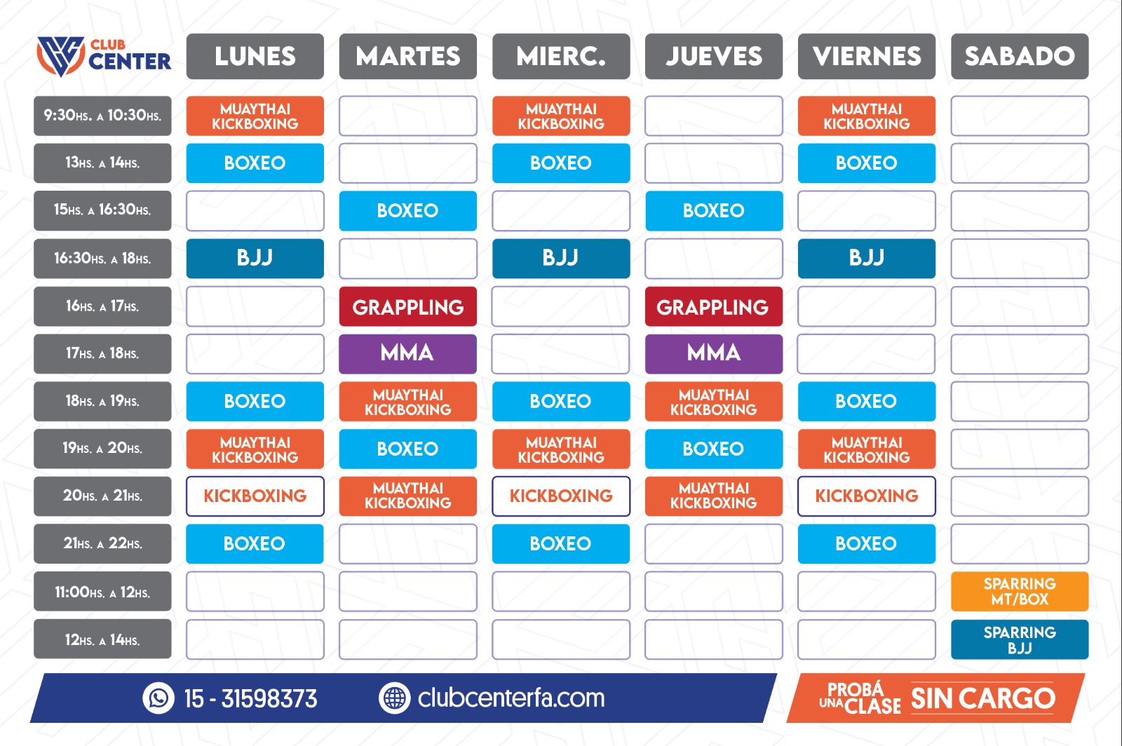 Grilla de horarios